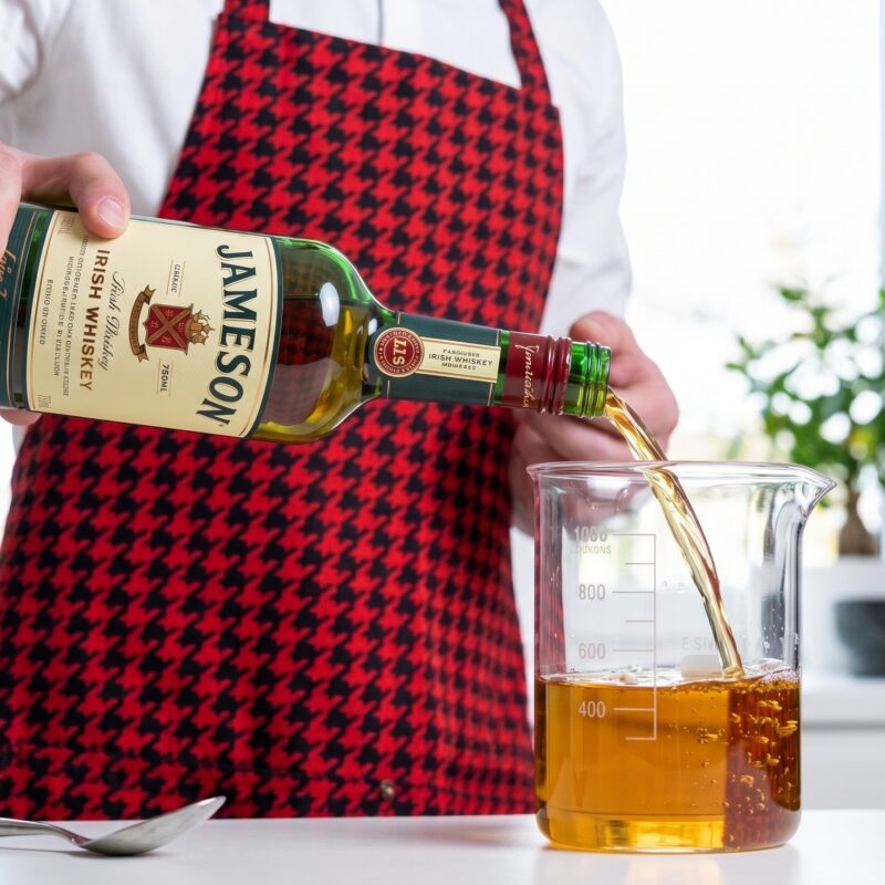 Pouring Jameson into a beaker