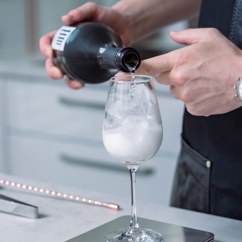 Using a scale to measure sparkling ingredients
